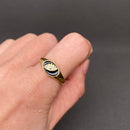 Rhinestone Inlaid Enamel Eyes Golden Ring