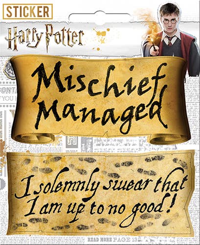 Harry Potter Mischief and Solemnly Swear Sticker