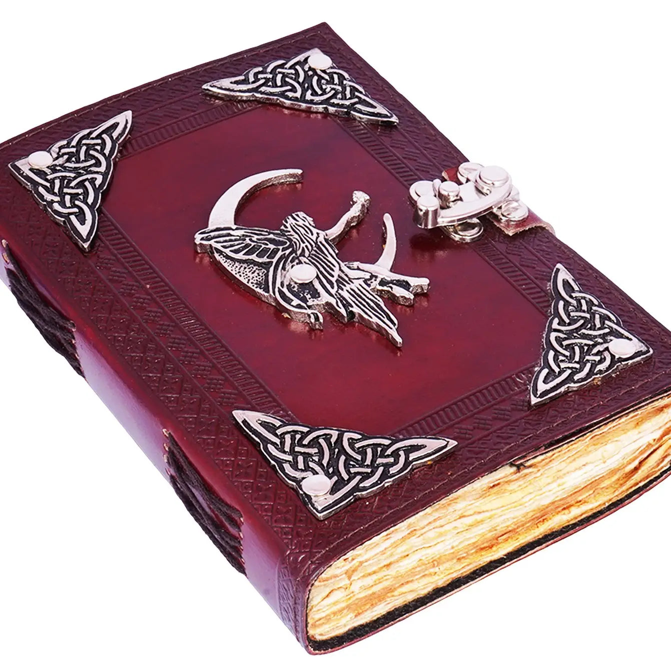 Fairy Leather Embossed Journal with Metal Fairy and Corners