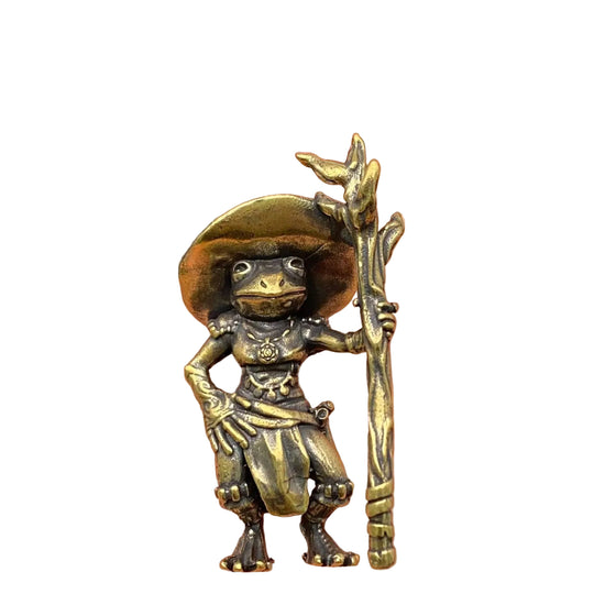 Brass Wizard Frog Desktop Ornament