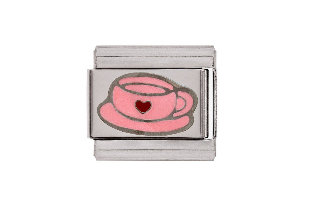 Pink Coffee Cup Italian Charm