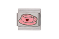 Pink Coffee Cup Italian Charm