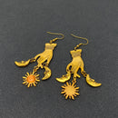 Golden Celestial Hand Dangle Earrings