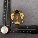 18K Gold Plated Abstract Facial Features Dangle Earrings