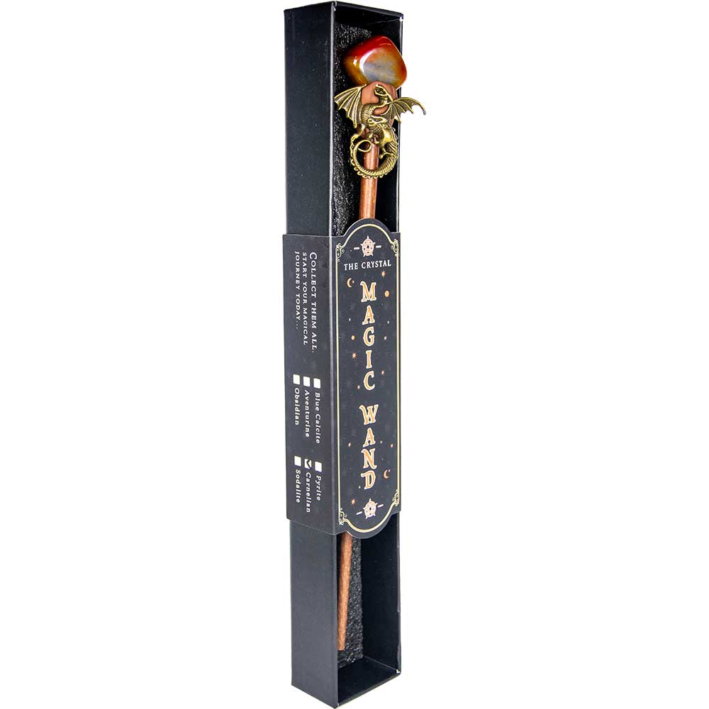 Red Agate & Dragon Magic Wand w/ Gift Box