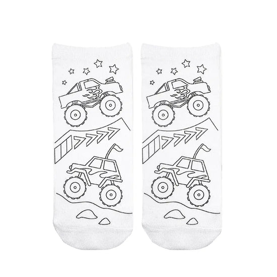 Coloring Socks - Monster Truck Mania