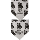 Bulldog/Love My Human Large Pet Bandana