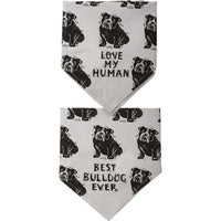 Bulldog/Love My Human Large Pet Bandana