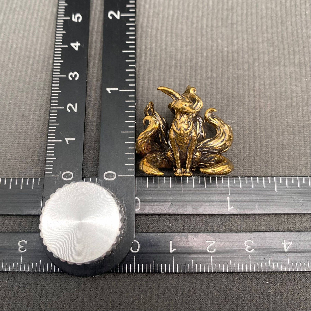 Mini Brass 7 Tails Fox Desktop Ornaments