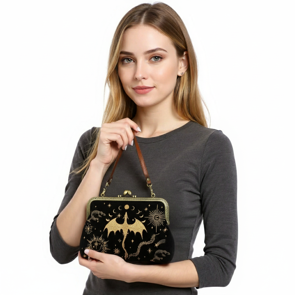 Celestial Dragon Kiss Lock Bag