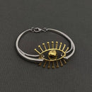 Two-Tone Evil Eye Charm Bracelet