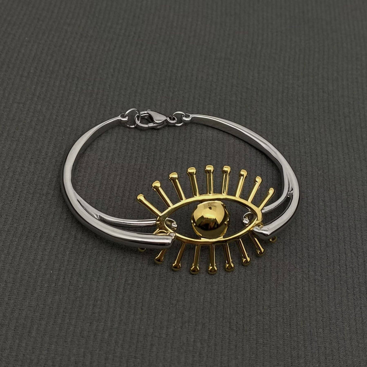 Two-Tone Evil Eye Charm Bracelet