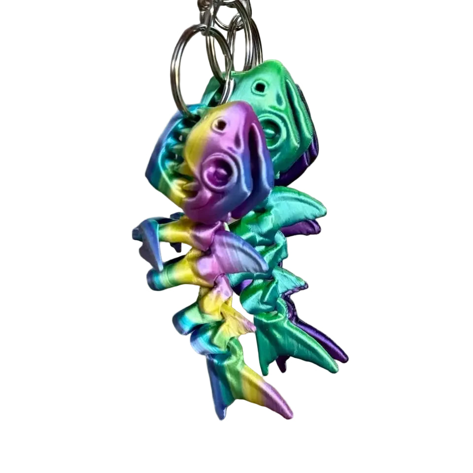 Flexi Skeleton Shark Keychain