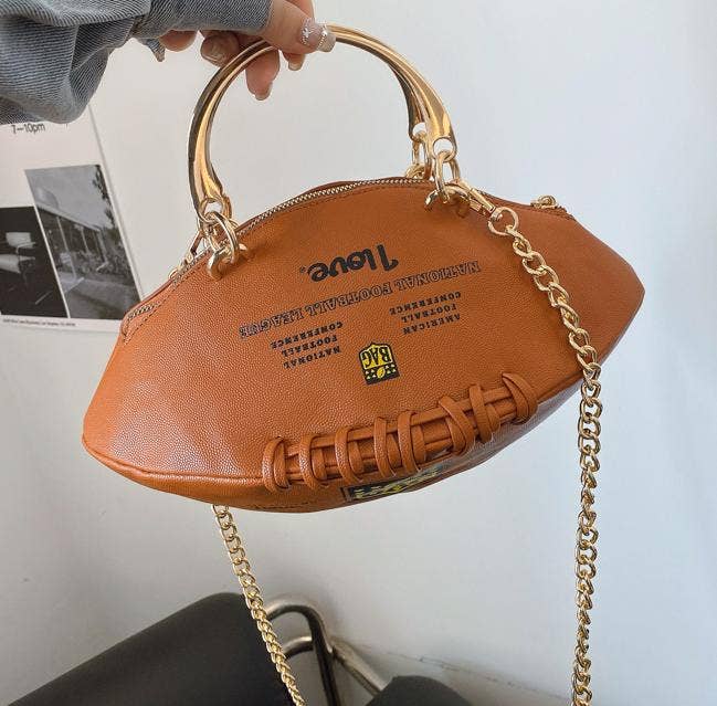 Funny game rugby ball shape crossbody bag
