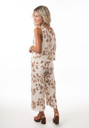 Brown Leaf  Top & Pants Set