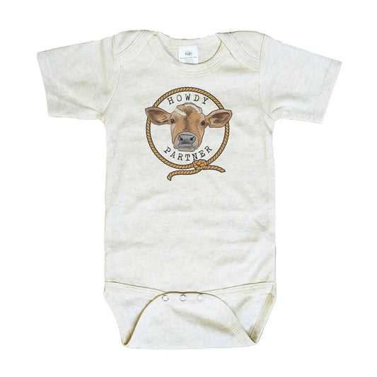 Howdy Partner Cow Onesie