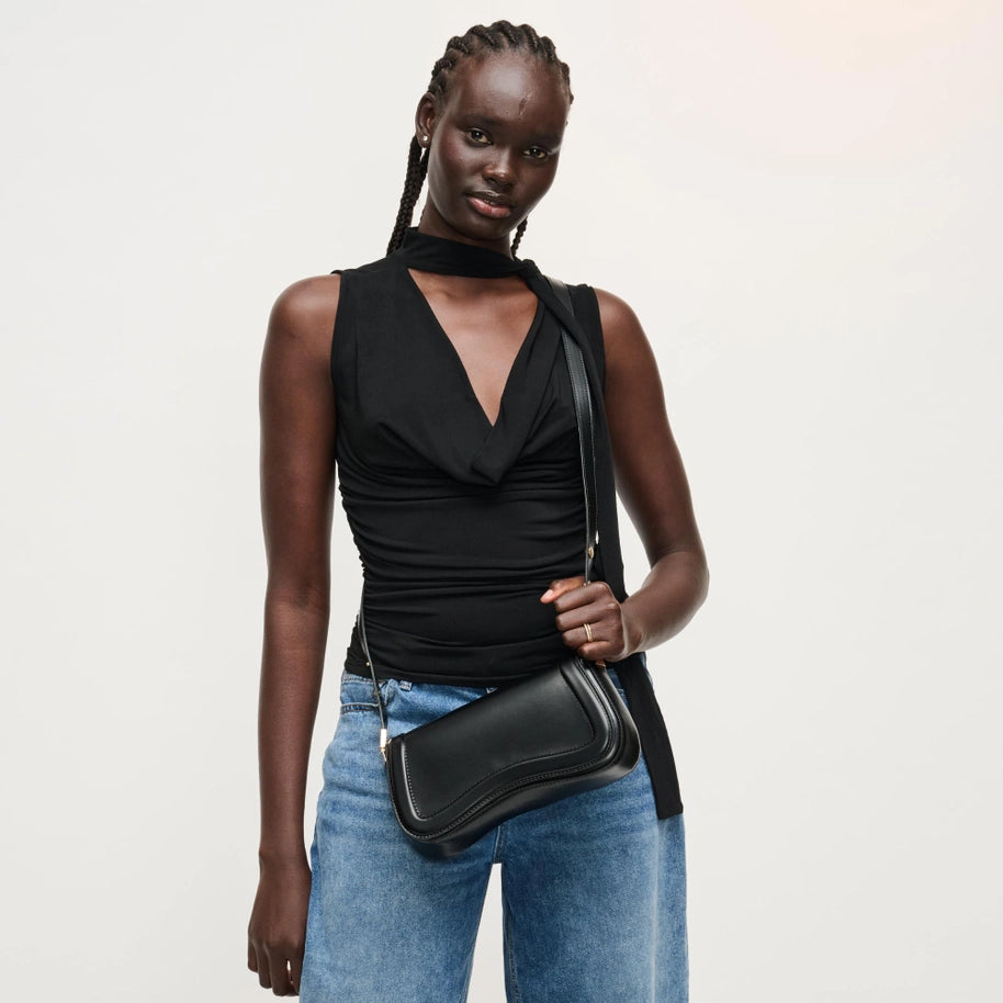 Wave Front Baguette Shoulder Bag