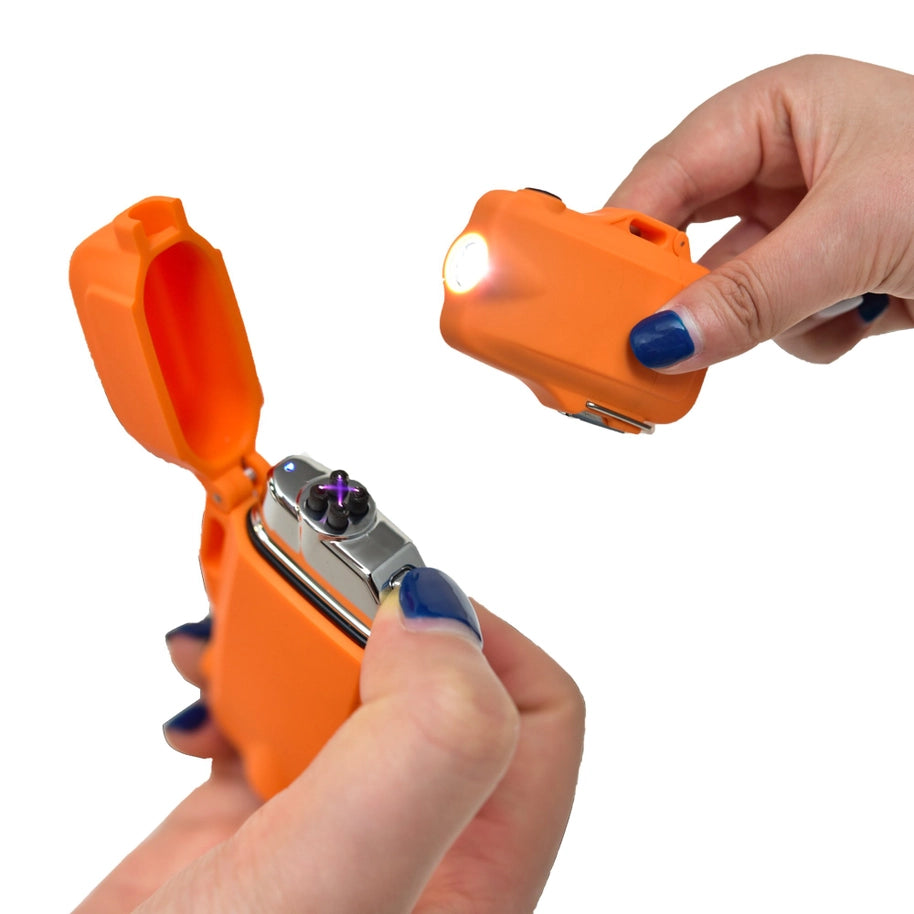 Quad Arc Plasma Lighter with LED Flashlight