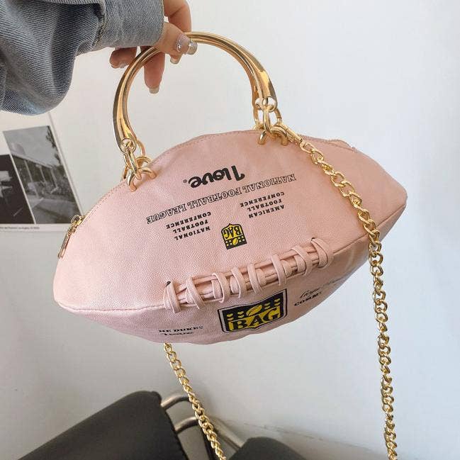 Funny game rugby ball shape crossbody bag