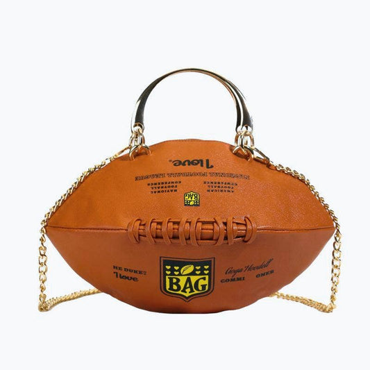 Funny game rugby ball shape crossbody bag