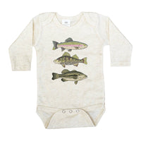 Three Fish Summer Baby Bodysuit Outdoor Clothes Fishing Kid