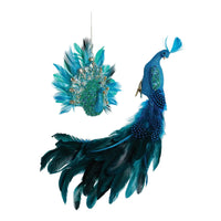Peacock Clip-On and Hanging Glass Ornament