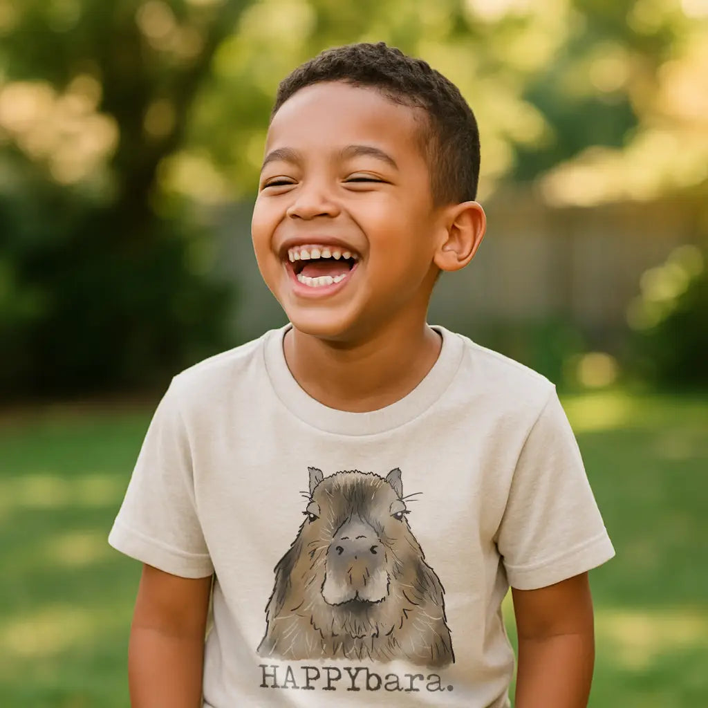 "Happybara" Quirky Capybara Kids Tee