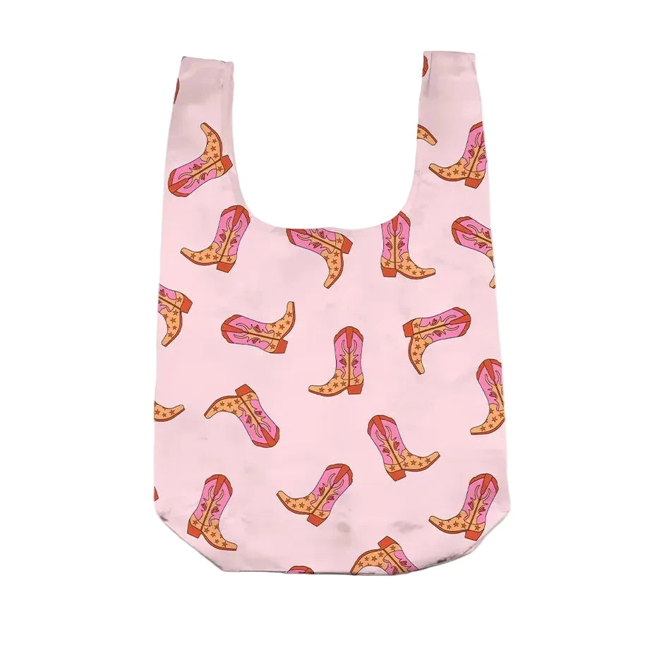Pink Cowgirl Boot 2-in-1 Bag Charm & Reusable Shopper Bag