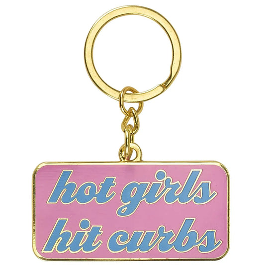 Hot Girls Hit Curbs Keychain