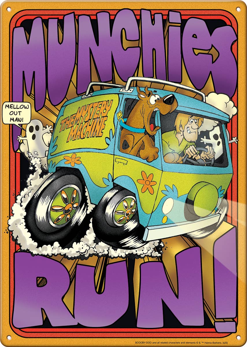 Scooby-Doo Munchies Run Metal Sign (11.5" x 8.25)