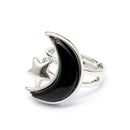 Moon &amp; Star Natural Stone Adjustable Ring