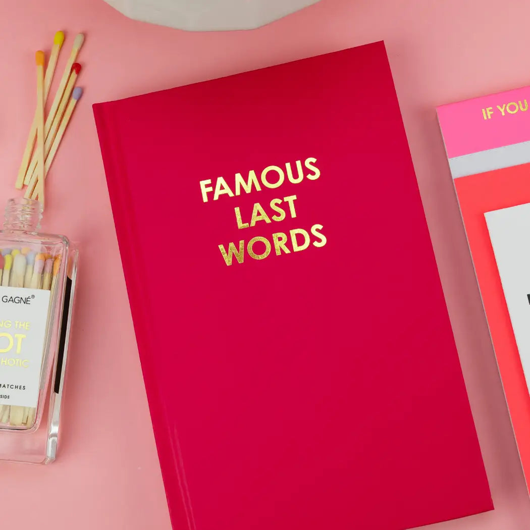 Famous Last Words - Deep Red Hardcover Journal