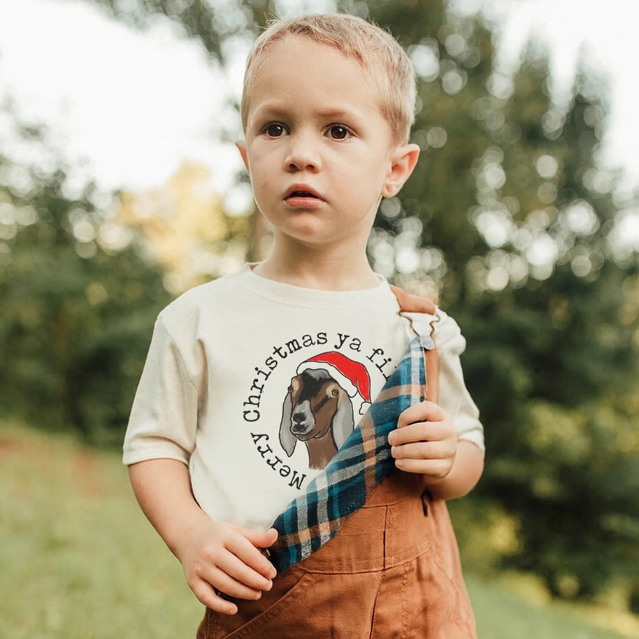 Filthy Animal Christmas Goat Kids Tee