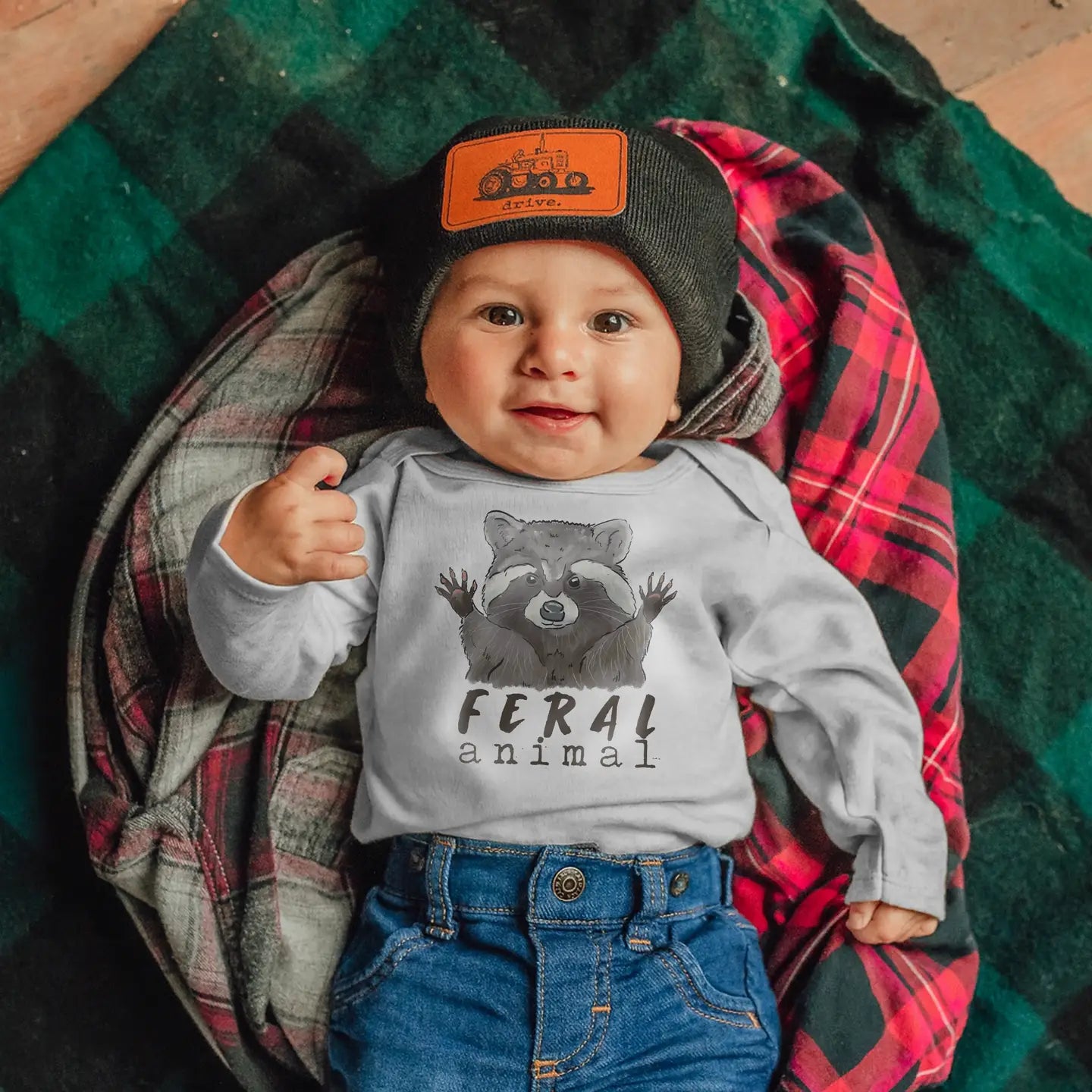 "Feral Animal" Woodland Raccoon  Onesie