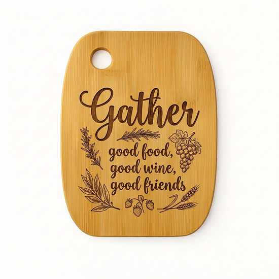 11" x 9" Bamboo Cutting Board Custom Engraving Available