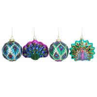 Peacock Glass Ornaments