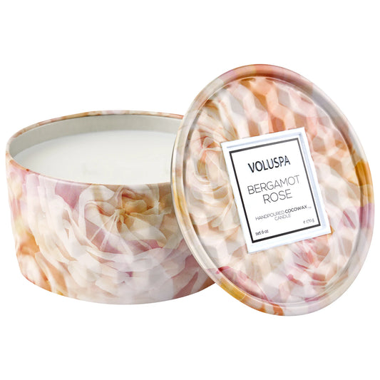 Bergamot Rose 2 Wick Tin Candle