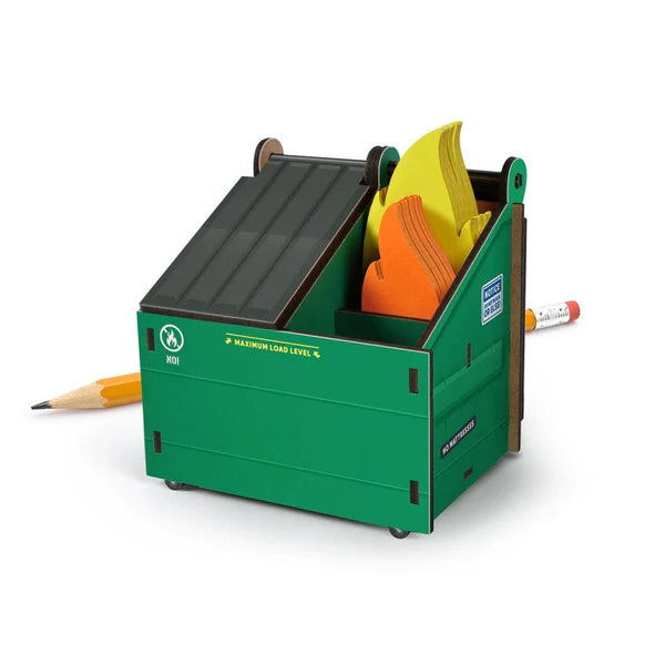 Deck Dumpster Pencil Holder with Note Cards