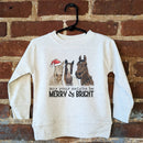 Merry and Bright Neigh Horse Christmas Kids  Unisex Holiday Shirt