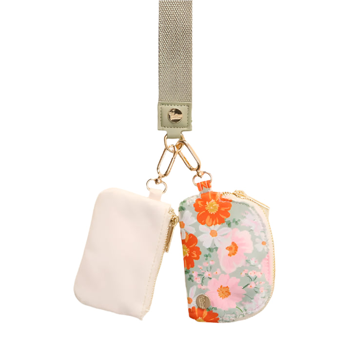 Dynamic Duo Pouch Wristlet Bouquet Beauty Sage