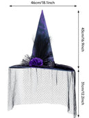Purple Halloween Hat Mesh Witch Hat