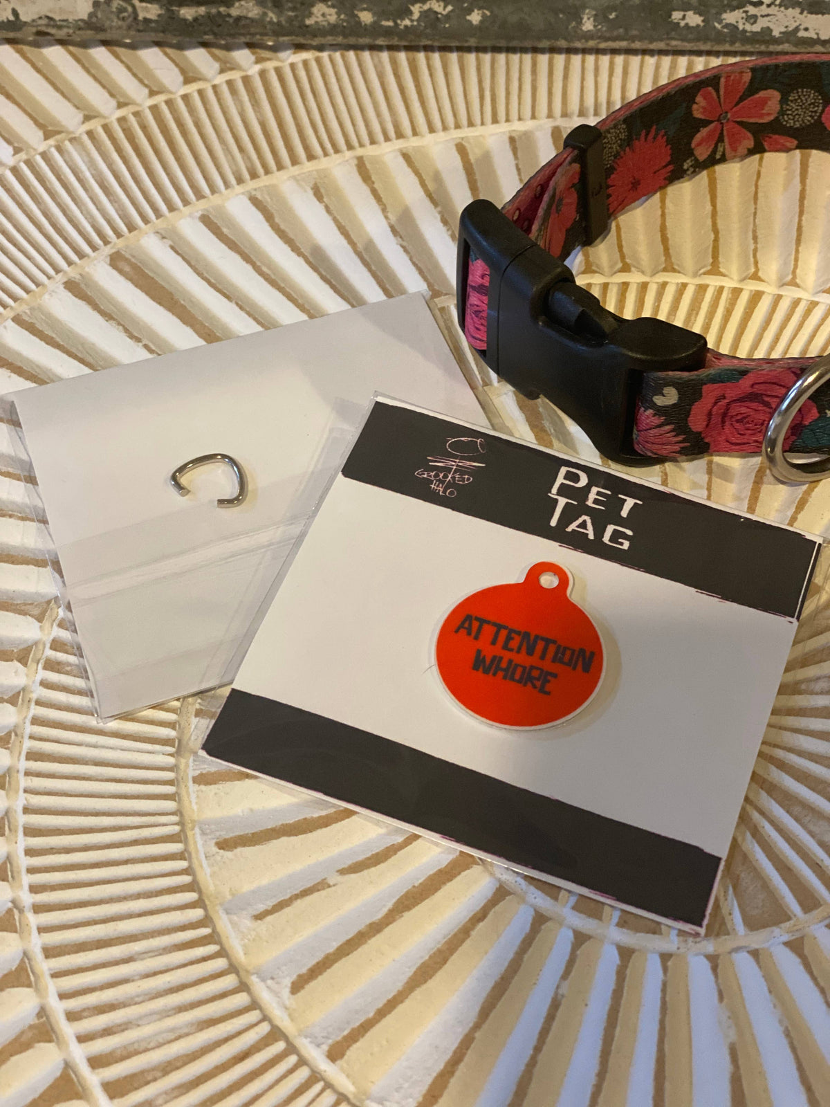 "Attention Whore" Metal Pet Tag Charm