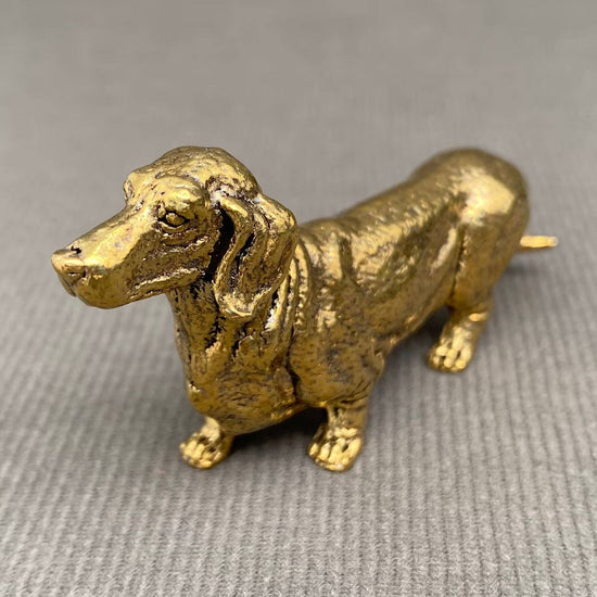 Brass Dachshund Desktop Ornament