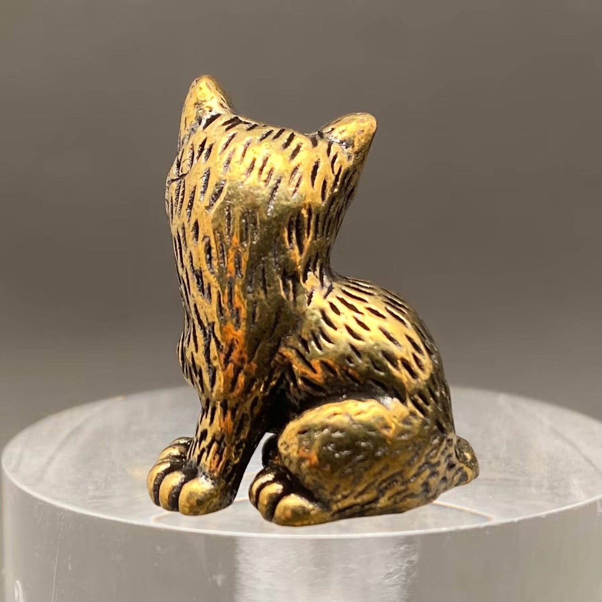 Brass Standing Kitten Crafts Decoration Desktop Ornaments