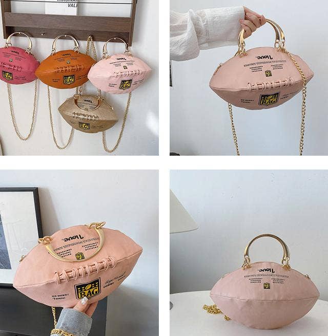 Funny game rugby ball shape crossbody bag