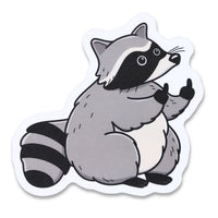 Fat Chubby Raccoon Middle Finger Sticker