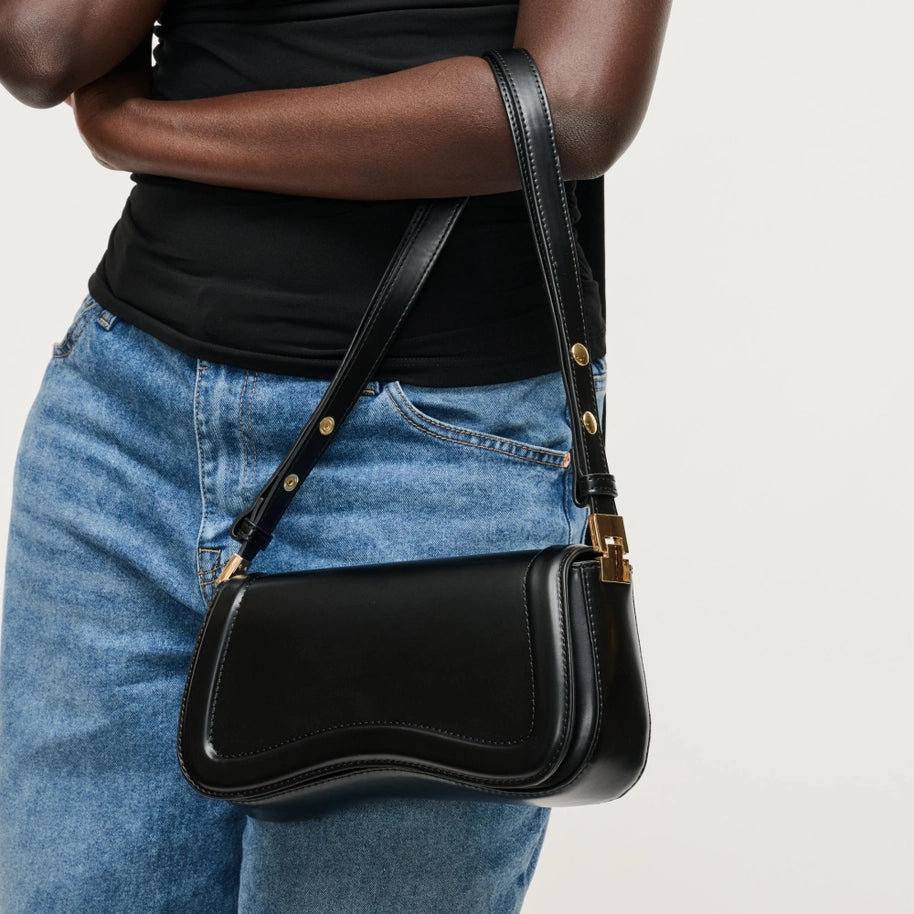 Wave Front Baguette Shoulder Bag