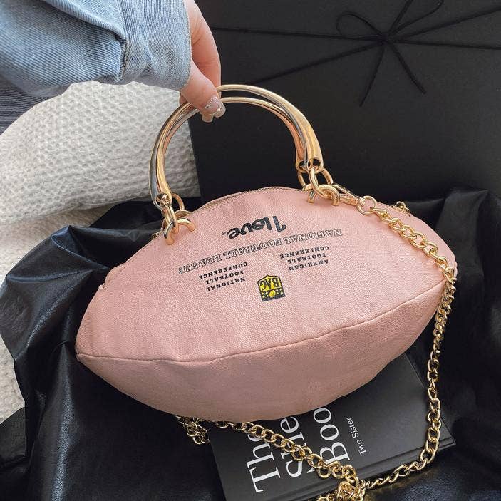 Funny game rugby ball shape crossbody bag