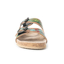 Falling Feather Sandals in Green and Brown