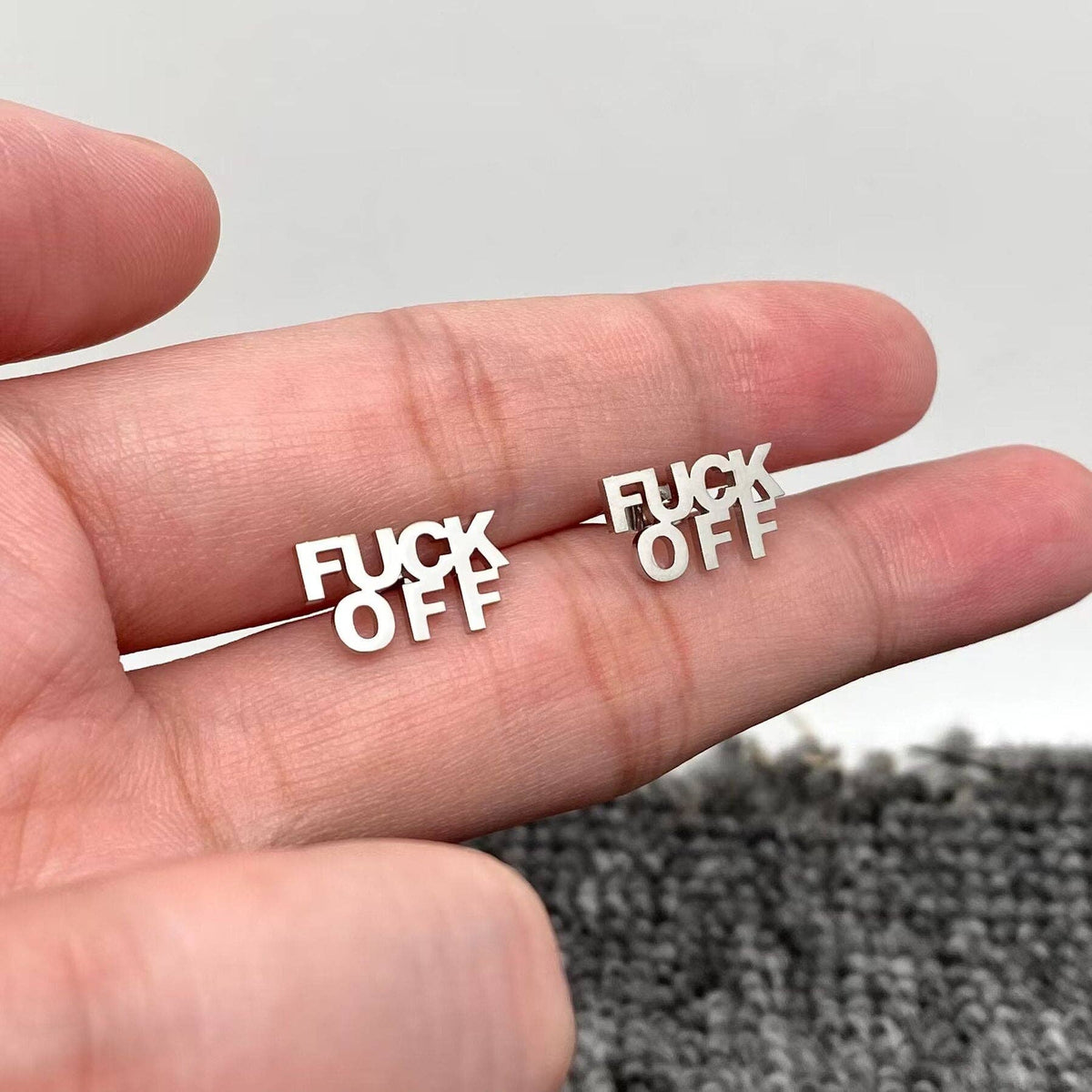 Fuck Off Stud Earrings
